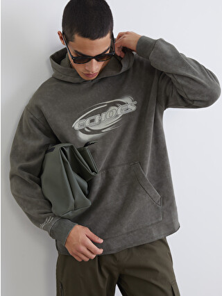 XSIDE Printed Men's Thick Hoodie - W5AE26Z8-ZDY - LC Waikiki