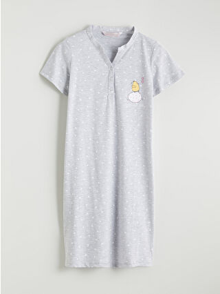 Grey Melange Printed