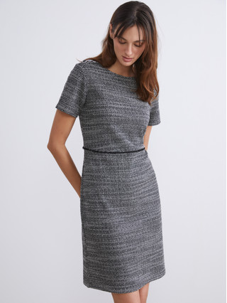 LCWAIKIKI Classic Crew Neck Tweed Mini Dress - W5AR29Z8-YW8 | LC