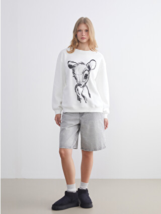 XSIDE Bambi Printed Oversize Women's Thick Sweatshirt - W5BF20Z8