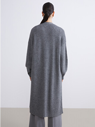 LCW Modest Shawl Collar Plain Oversize Women's Knitwear Cardigan