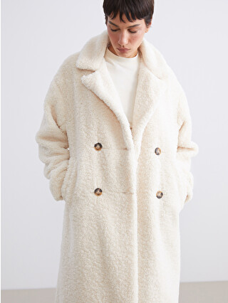 LCW Vision Jacket Neckplain Long-sleeve Women's Teddy Coat