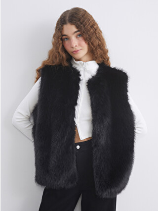 ifsixwasnine GILET ROMMYファー XSIDE Women's Fur Waistcoat - W5DF63Z8-CVL - LC Waikiki