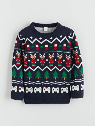Navy Jacquard