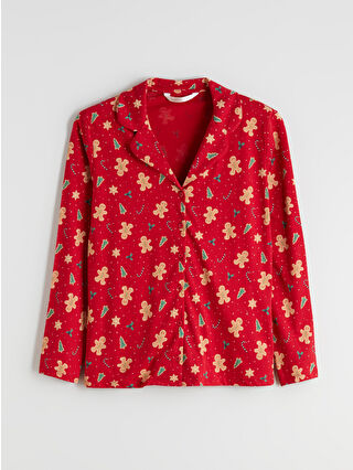 Canlı Kırmızı Baskılı