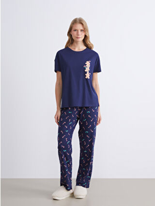 Navy Printed
