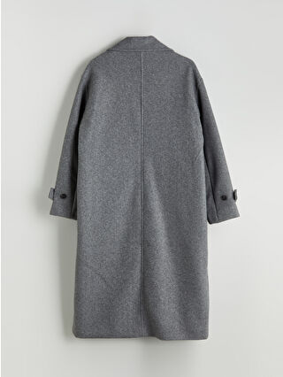 XSIDE Gri Kruvaze Yaka Kadın Kaşe Kaban - W5DO96Z8-V44 | LCW