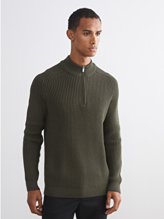 LCW Vision Standard Fit Stand Collar Men's Sweater - W5EP50Z8-F7Z