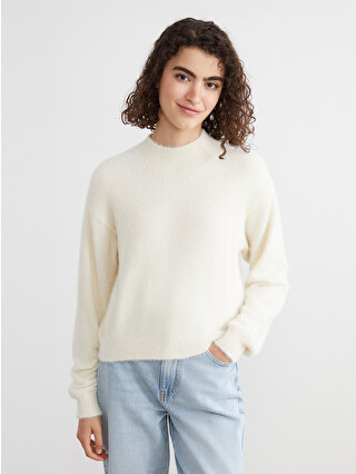XSIDE Funnel Neck Women's Knit Sweater - W5EV09Z8-R9J | LC Waikiki
