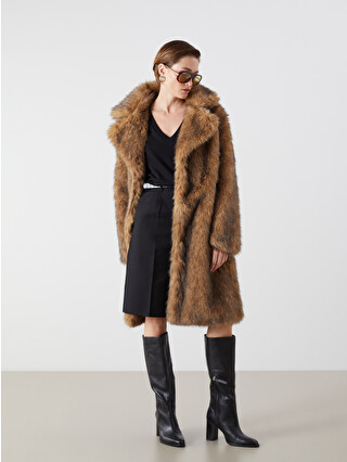 LCW Vision Jacket Neck Women's Fur Overcoat - W5FC07Z8-M60 | LC