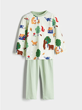 Uçuk Mavi Baskılı