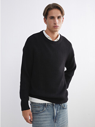XSIDE Crew Neck Long Sleeve Men's Tricot Sweater - W5G073Z8-CVL
