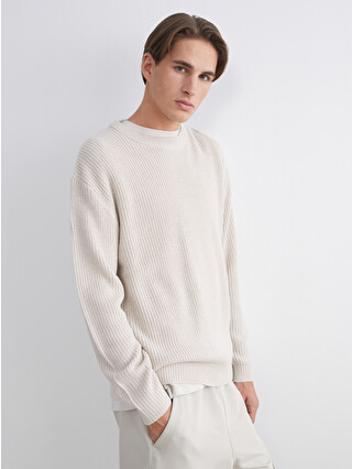 XSIDE Crew Neck Long Sleeve Men's Tricot Sweater - W5G073Z8-D4N