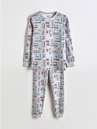 Grey Melange Printed