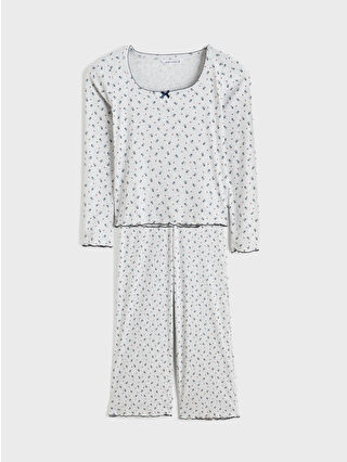 Grey Melange Printed