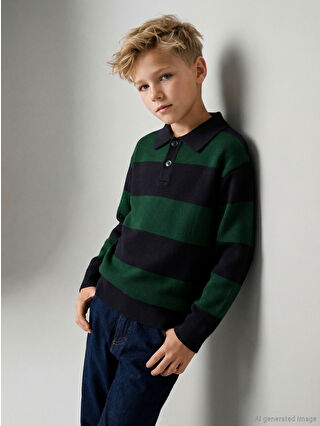 Orta Yeşil Çizgili