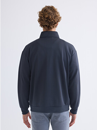 XSIDE Antrasit Dik Yaka Baskılı Erkek Sweatshirt - W5HT54Z8-VX9 | LCW