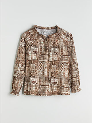 Açık Kahverengi Baskılı