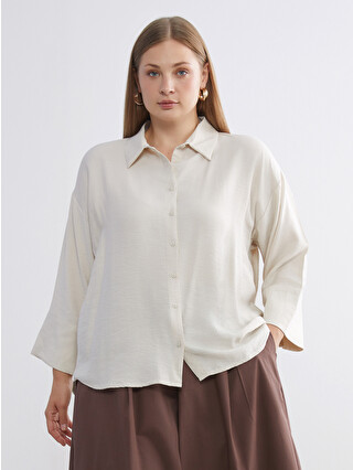 LCWAIKIKI Classic Textured Oversize Women's Shirt - W5IN76Z8-CR8