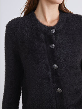 トップス OVY Wool Crew Neck Cardigan L LCW Vision Crew Neck Women's Knitwear Cardigan - W5IO34Z8-CVL - LC