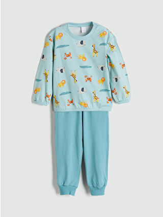 Pastel Mavi Baskılı