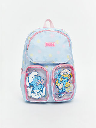 Açık Mavi Baskılı