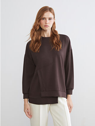 KOOR SPORT Kahverengi Bisiklet Yaka Soft Touch Kadın Spor