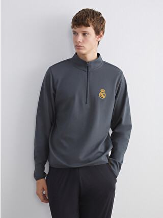 XSIDE ACTIVE Dik Yaka Real Madrid Baskılı Erkek Sweatshirt
