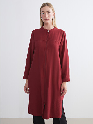 LCW Grace Bordo Bisiklet Yaka Elbise - W5K655Z8-DND | LCW