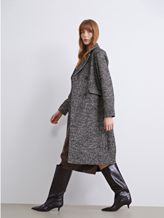 LCWAIKIKI Classic Jacket Collar Herringbone Pattern Women's