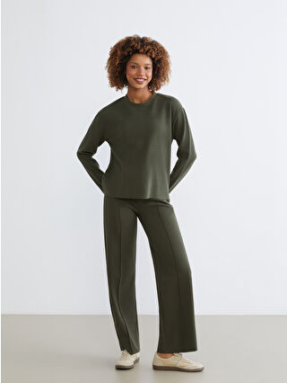 XSIDE Bisiklet Yaka Uzun Kollu Kadın Tişört - W5LO34Z8-ZPG | LCW