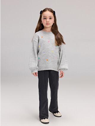LCW Kids Heart Embroidered Girls' Knit Sweater - W5LR43Z1-CT3 | LC