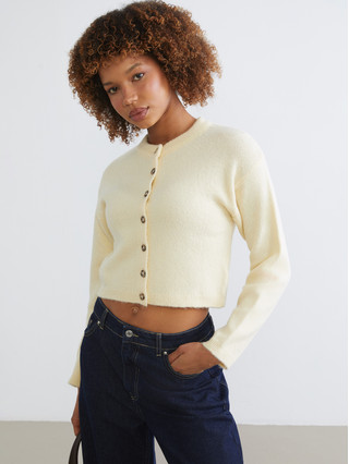 XSIDE Crew Neck Women's Knitwear Cardigan - W5LV01Z8-8K2 | LC Waikiki