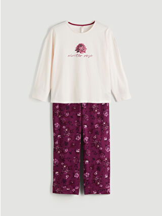 Koyu Kırmızı Baskılı