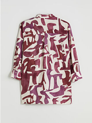 لون أحمر داكن مطبوع