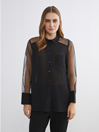 LCWAIKIKI Classic Transparent Detailed Oversize Women's Shirt