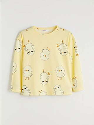 Açık Sarı Baskılı