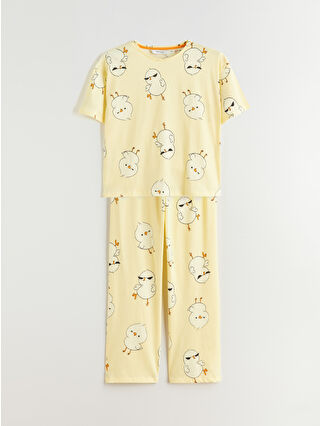 Pastel Yellow Printed