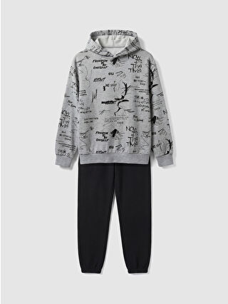 Grey Melange Printed