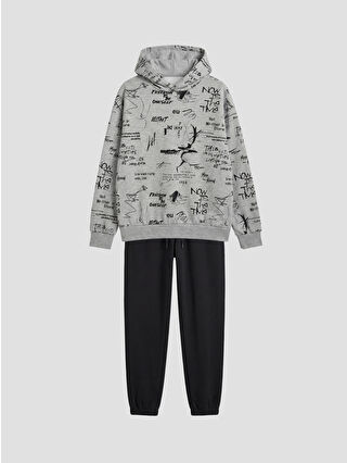 Grey Melange Printed