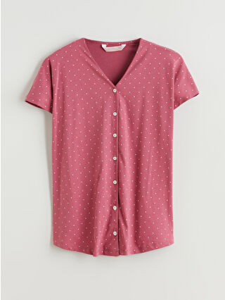 Açık Bordo Baskılı