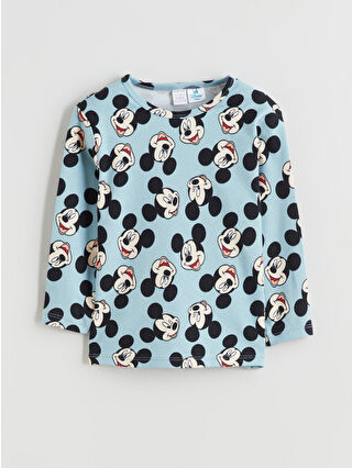 Açık Mavi Baskılı