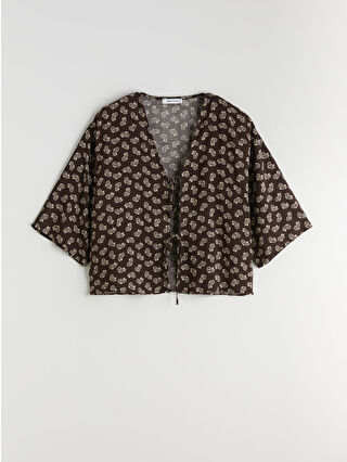 Koyu Kahverengi Baskılı