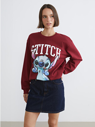 XSIDE Stitch Printed Oversize Women's Thick Sweatshirt - W5N071Z8