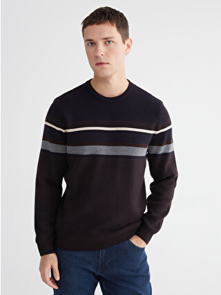 LCWAIKIKI Classic Crew Neck Striped Men's Knitwear Sweater