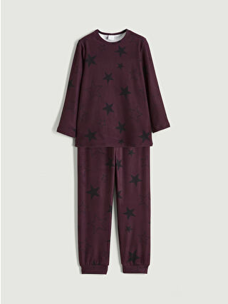 لون خوخي داكن مطبوع