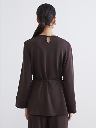 LCW Modest Scarfed Soft Touch Women's Sweatshirt Tunic - W5NL16Z8