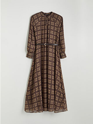 Koyu Kahverengi Baskılı