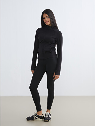 KOOR SPORT Funnel Neck Finger Hole Women's Zippered Sweatshirt