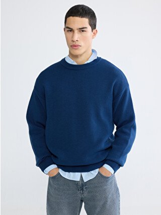 XSIDE Crew Neck Long Sleeve Men's Tricot Sweater - W5OD14Z8-SLT